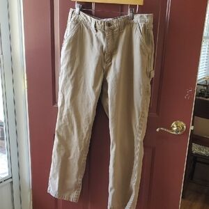 Carhartt Tan Cargo Pants Versatile and Durable Plaid Flannel Lined 36 X 30